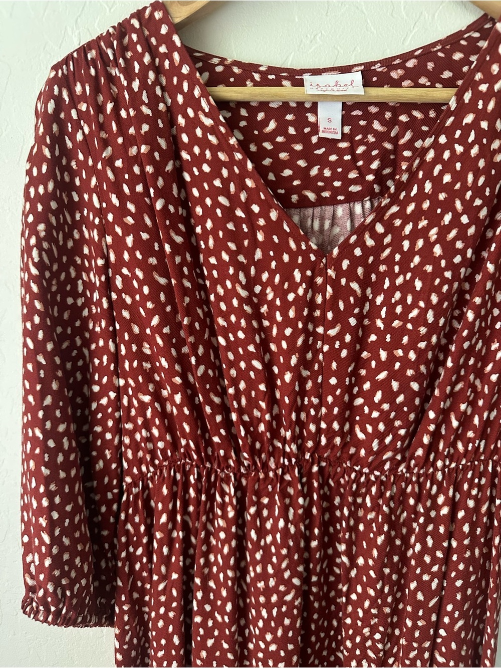 Isabel Maternity Red Patterned Midi Dress S - Picture 6 of 6